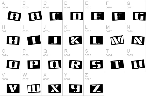 Tinsnips uppercase A-Z preview