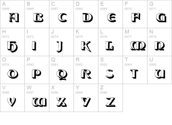 Tintoretto uppercase A-Z preview