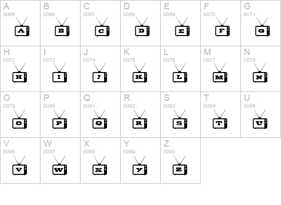 Tiny Tube uppercase A-Z preview