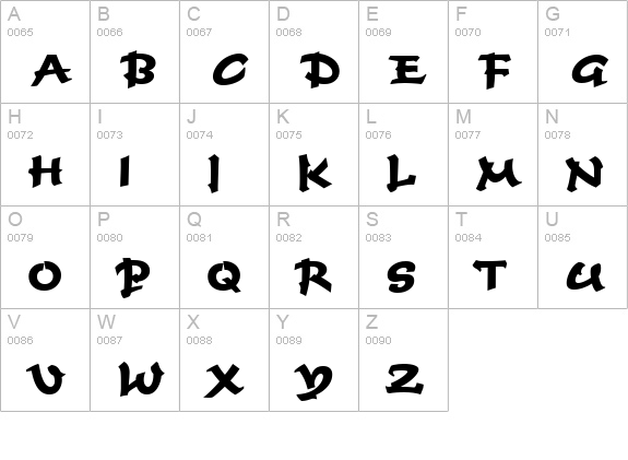 TiogaScript-Bold-Regular uppercase A-Z preview
