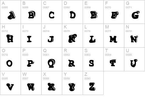 TiptonianRegular uppercase A-Z preview