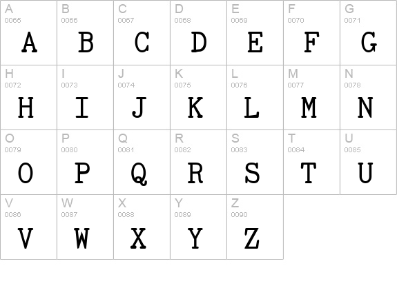 TiredOfCourier Bold uppercase A-Z preview
