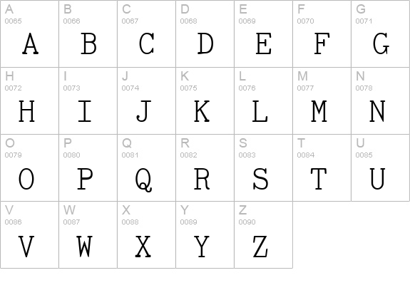 TiredOfCourier Plain uppercase A-Z preview