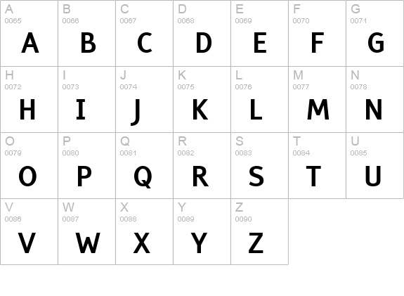 Tiresias Infofont uppercase A-Z preview