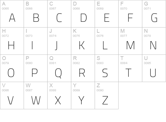 TitilliumText22L-Thin uppercase A-Z preview