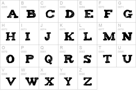 Tiza uppercase A-Z preview