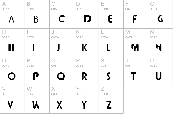 tjockebo uppercase A-Z preview