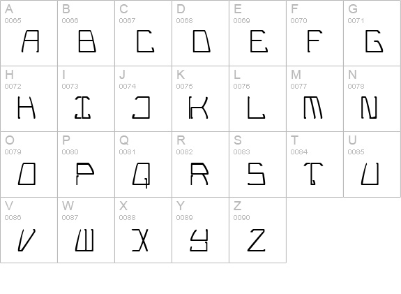 TM Tail Lights Normal uppercase A-Z preview