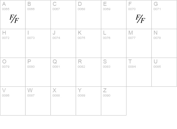 TmsFB-Italic uppercase A-Z preview