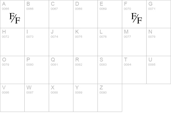 TmsFE uppercase A-Z preview