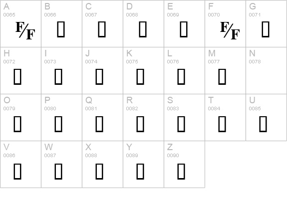 TmsFE Bold uppercase A-Z preview