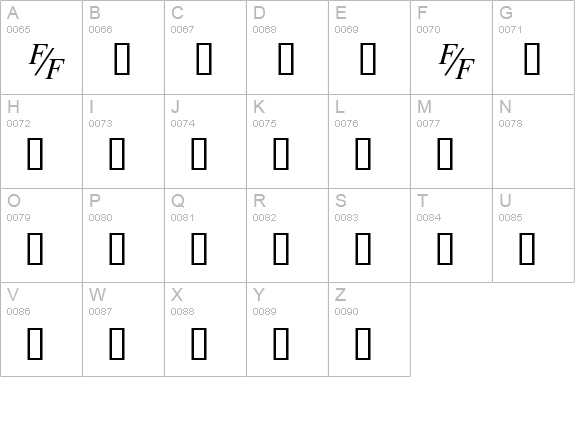 TmsFE Italic uppercase A-Z preview