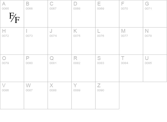TmsFraction-Normal uppercase A-Z preview