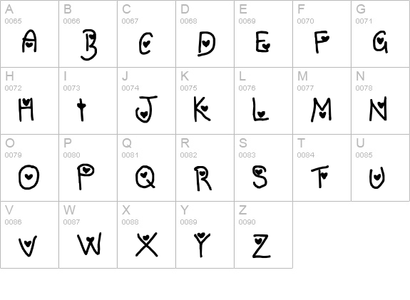 To love you. uppercase A-Z preview