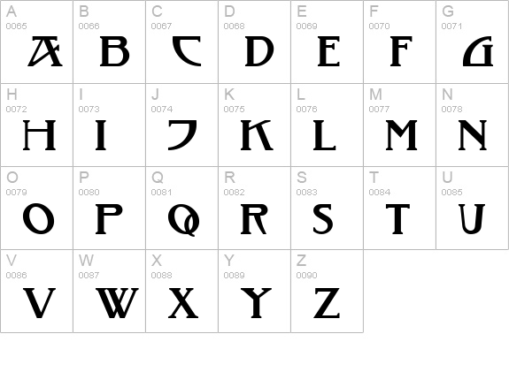 Tobacco Road NF uppercase A-Z preview