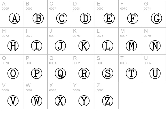 TOCinRings uppercase A-Z preview
