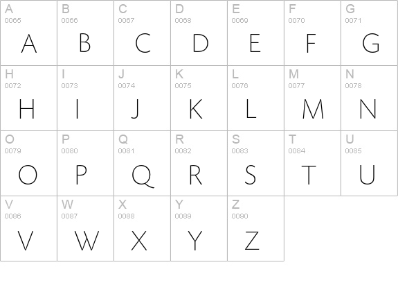 Today Sans Serif Extra Light uppercase A-Z preview