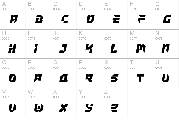 Tokyo Drifter uppercase A-Z preview