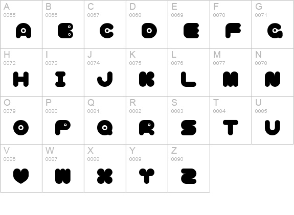 Tokyo Honey Chan uppercase A-Z preview