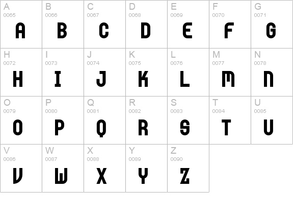 Tokyo-OneSolid uppercase A-Z preview
