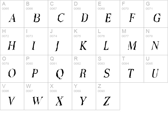 ToledoRandom-Italic uppercase A-Z preview