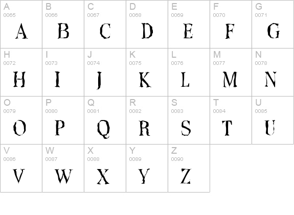 ToledoRandom-Regular uppercase A-Z preview