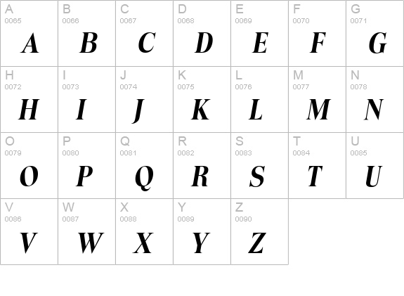 ToledoSerial-BoldItalic uppercase A-Z preview