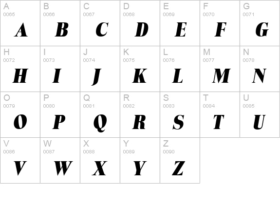 ToledoSerial-Heavy-Italic uppercase A-Z preview