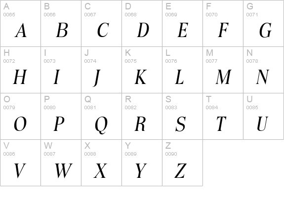 ToledoSerial-Italic uppercase A-Z preview