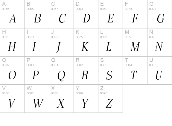 ToledoSerial-Light-Italic uppercase A-Z preview