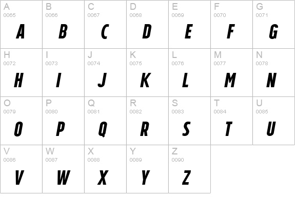Tolyer Bold no.4 Oblique uppercase A-Z preview