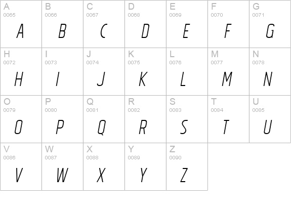 Tolyer Light no.4 Oblique uppercase A-Z preview