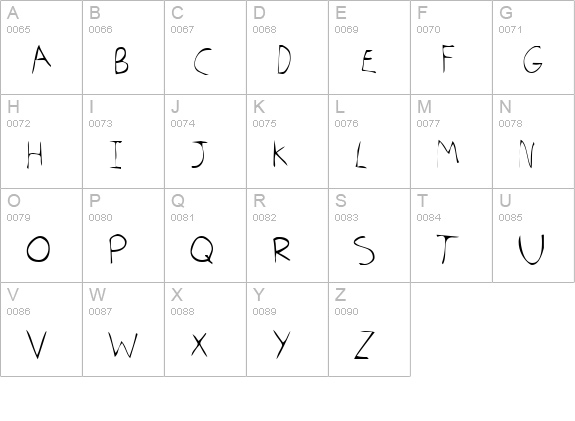 Tom's Handwriting uppercase A-Z preview