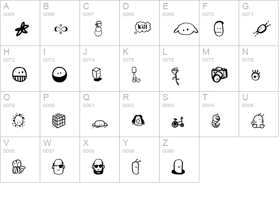 Tombats 6 uppercase A-Z preview