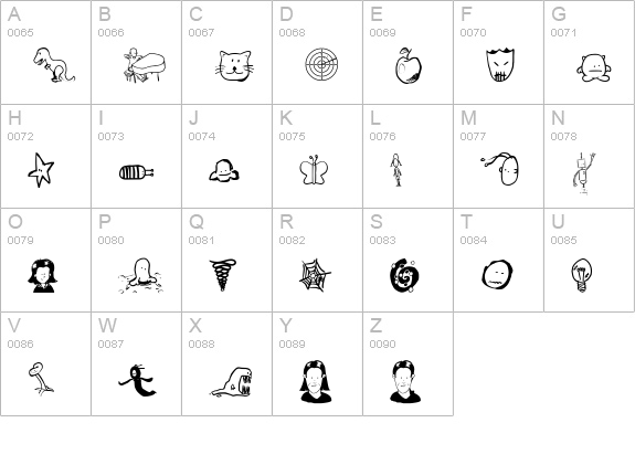 Tombats 7 uppercase A-Z preview