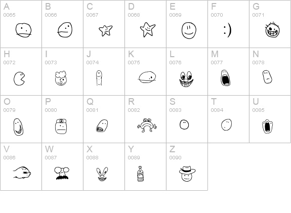 TombatsSmilies uppercase A-Z preview