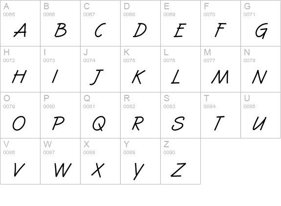 TomboyMedium uppercase A-Z preview