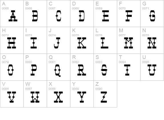 Tombstone uppercase A-Z preview