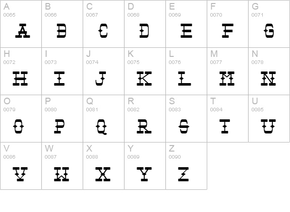 Tombstone Expanded uppercase A-Z preview