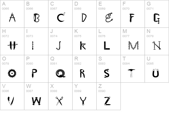 ToolShopCaps uppercase A-Z preview