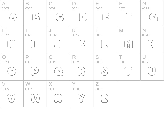 TooMuchClear uppercase A-Z preview