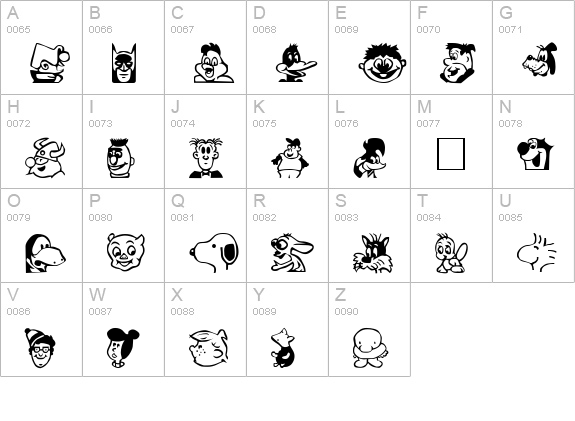 Toon Plain uppercase A-Z preview