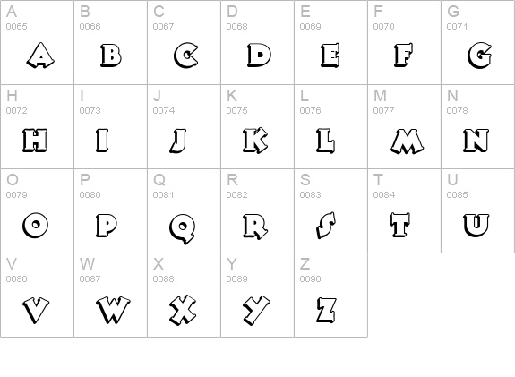 Tooney Noodle NF uppercase A-Z preview
