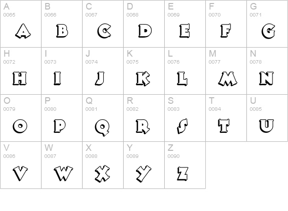 TooneyNoodle uppercase A-Z preview