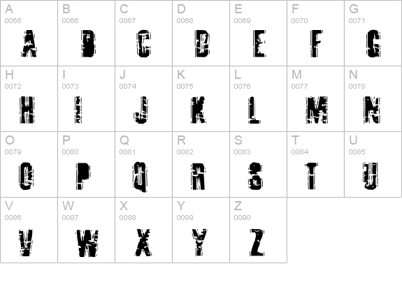Tooth Ache uppercase A-Z preview
