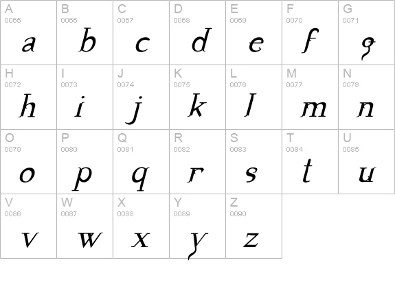 Tooth31-Italic uppercase A-Z preview