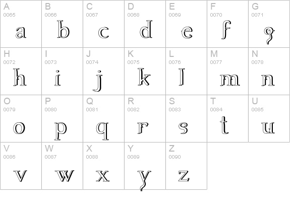 Tooth31-Shadow uppercase A-Z preview