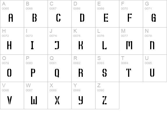 Top Secret  uppercase A-Z preview