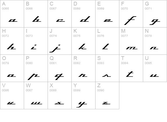 Top Speed uppercase A-Z preview