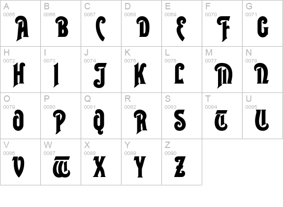 Topaz uppercase A-Z preview